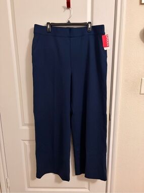 SPANX Navy Wide-Leg Ponte Trousers